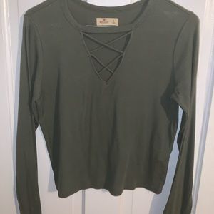 Army green/ Olive green crop top